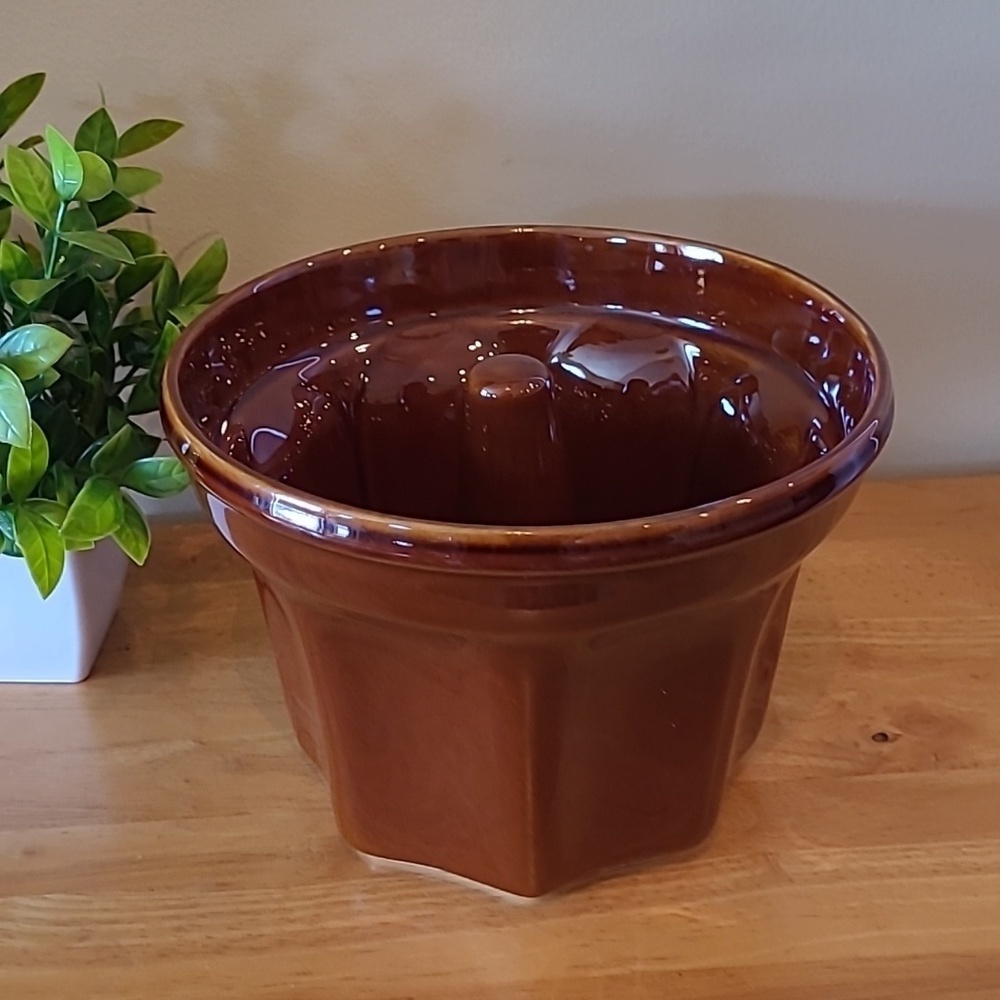 WILLIAMS-SONOMA Monkey Bread Mold Brown Glazed Heavy Ceramic